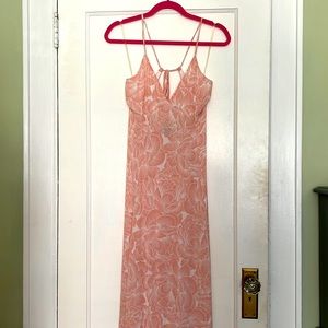 Light pink floral maxi dress